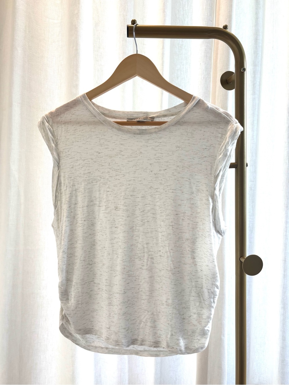 All Saints White Cap-Sleeve Tank Top - some loose strings